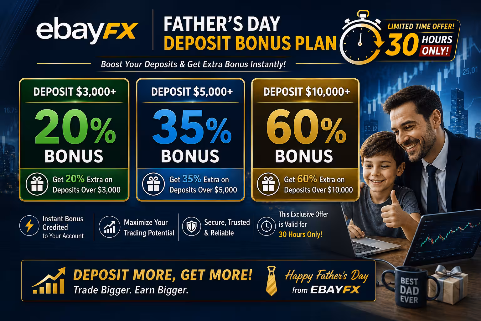 🎉 EBAYFX Father's Day Instant Deposit Bonus Offer – Limited Time Opportunity!
