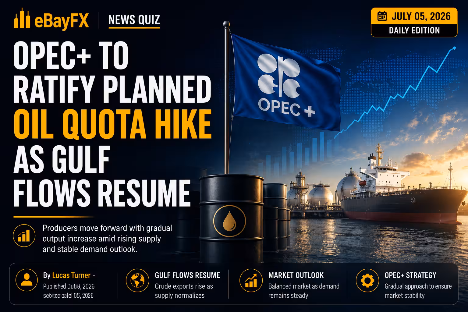 Markets in Focus: OPEC+ to Ratify Planned Oil Quota Hike as Gulf Flows Resume